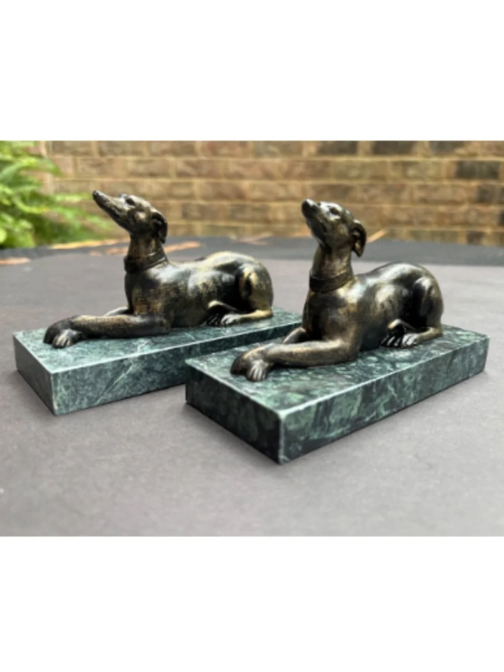 Pair of Vintage Greyhound Statues; Bookends, Paper Weights or Decor